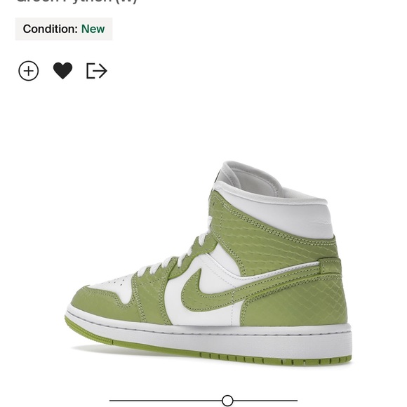 Women’s Air Jordan 1Mid SE, color: Green Python White - Picture 4 of 5
